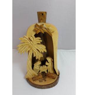 Crêche de Noël en bois en forme de cloche