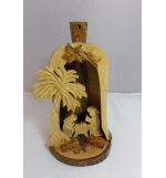 Crêche de Noël en bois en forme de cloche