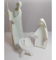 Sainte famille (3pièces) en résine blanc 26cm