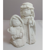 Sainte famille enfantin en résine blanc 15cm
