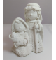 Sainte famille enfantin en résine blanc 15cm