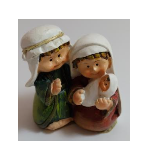 Sainte famille en résine 6.5cm/couleur