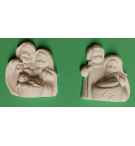 Lot de 2 Sainte famille en résine/blanc 4cm