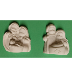 Lot de 2 Sainte famille en résine/blanc 4cm