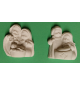 Lot de 2 Sainte famille en résine/blanc 4cm