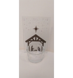 Bougeoir en verre avec motif - Nativité