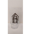 Bougeoir en verre avec motif - Nativité