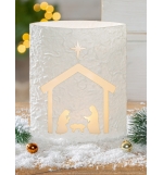 Bougeoir LED (à pile)- Motif Nativité assorti 