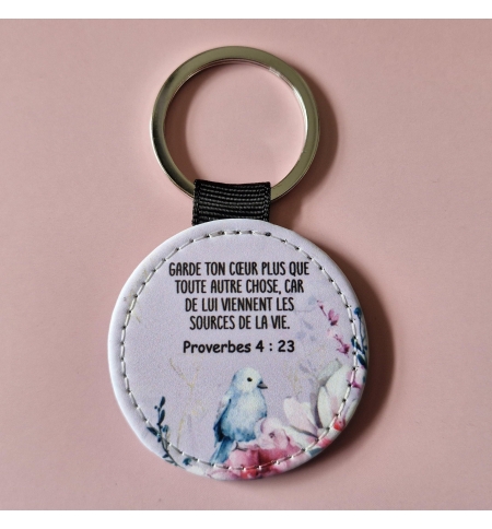 Porte-clés imprimé Proverbes 4 : 23