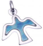 Pendentif/colombe/émaillée - Argent 925‰ rhodié (17x20mm)