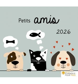 Calendrier Petits amis 2026 Mensuel avec 12 jolis dessins et versets