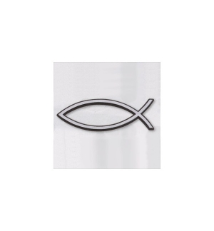 Autocollant - Ichthus argenté en relief