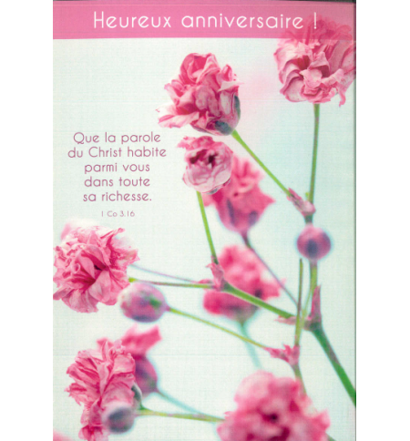 Carte "Anniversaire" avec verset 