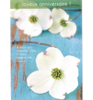 Carte "Anniversaire" avec verset