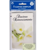 Cartes Condoléances Remerciements (paquet de 5 cartes)