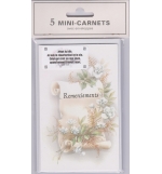 Cartes Condoléances Remerciements (paquet de 5 mini-carnets)