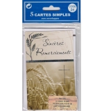 Cartes Condoléances Remerciements (paquet de 5 cartes)