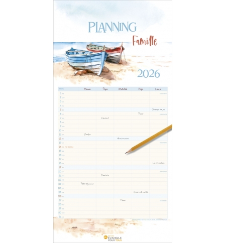 Calendrier Planning Famille 2026