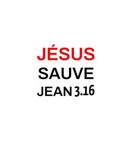 Autocollant Jésus sauve Jn 3 :16 8,5cm sur 8,5 cm