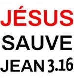 Autocollant Jésus sauve Jn 3 :16 8,5cm sur 8,5 cm