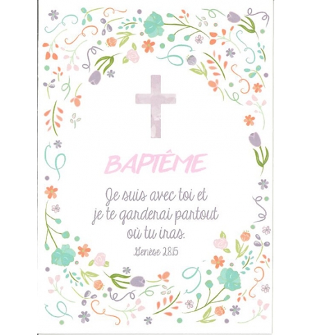 Signet baptême - 7x10cm Je suis avec toi...