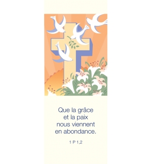 Signet avec verset :  Que la grâce et la paix nous viennent..