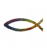 Autocollant - Ichthus magnétique arc en ciel