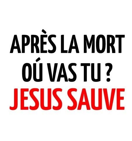 Autocollant Après la mort où vas-tu ? Jesus sauve 10x15cm 