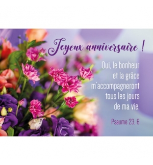 MINI CARTE Bouquet de fleurs en gros plan Joyeux anniversaire ! 