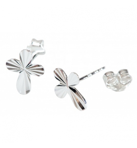 Boucles d'oreilles mini croix en argent