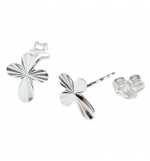 Boucles d'oreilles mini croix en argent