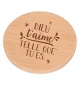 Miroir de poche en bois "Dieu t'aime tel que tu es"