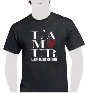Tee shirt unisexe "L'amour, la plus grande des choses" Noir