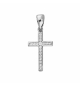 PENDENTIF CROIX ARGENT RHODIE OXYDES BLANCS SERTIS GRAND MODELE