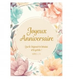 Carte avec verset sur motif floral
