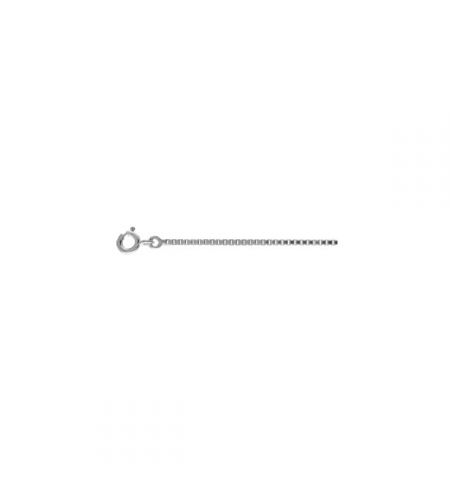 COLLIER ARGENT RHODIÉ MAILLE VENITIENNE CARRÉ 1,20MM 45CM