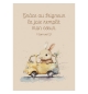 Mini-carte Dessin d'un petit lapin dans une voiture