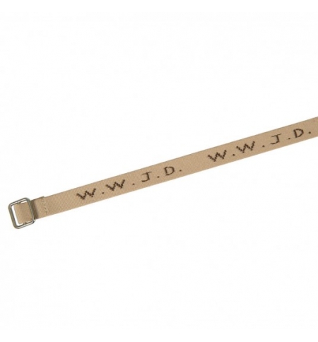 Bracelet tissé "WWJD" beige
