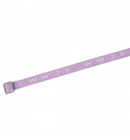Bracelet tissé "WWJD" parme