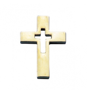 Pins Croix évidée dorée 1.5x2 cm