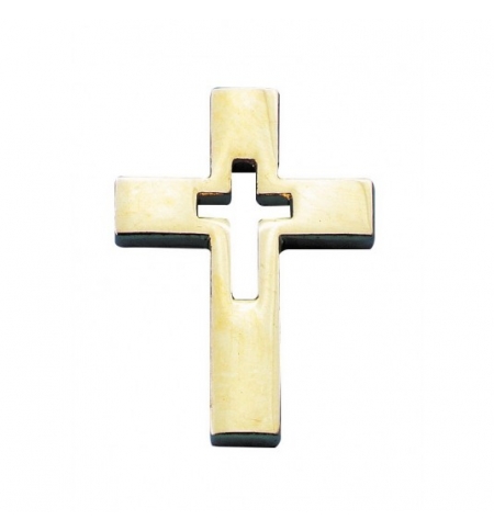Pins Croix évidée dorée 1.5x2 cm