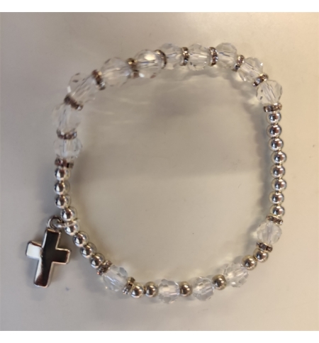 Bracelet croix - immitation.cristal/diamant blanc