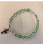 Bracelet croix - immitation cristal/émeraude
