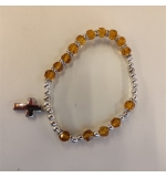 Bracelet croix - immitation cristal topaze jaune