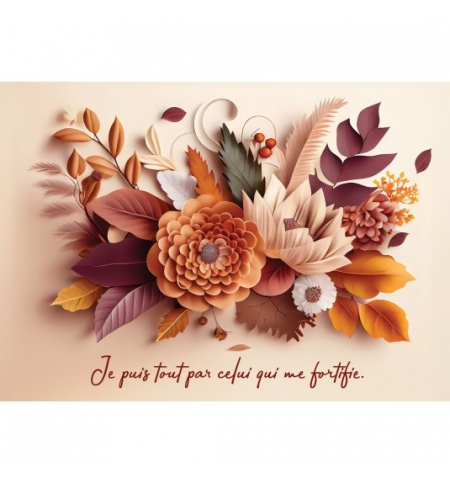 Carte Avec Verset Composition florale d'automne