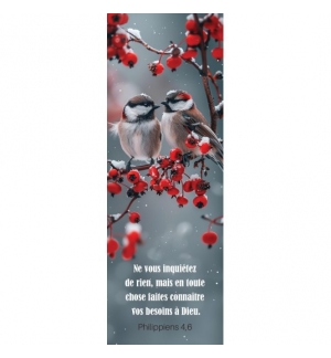 Signet Deux oiseaux posés sur une branche en hiver