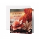 Carte double Carré Condoléances Fleurs et feuilles d'automne