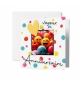 Carte Double Anniversaire Emojis colorés, coeur jaune feutrine