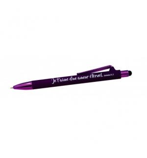 Stylo à bille avec stylet tactile lilas