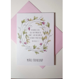 Carte Double Merci Beaucoup-Couronne Fleurs Roses Matthieu 5v7